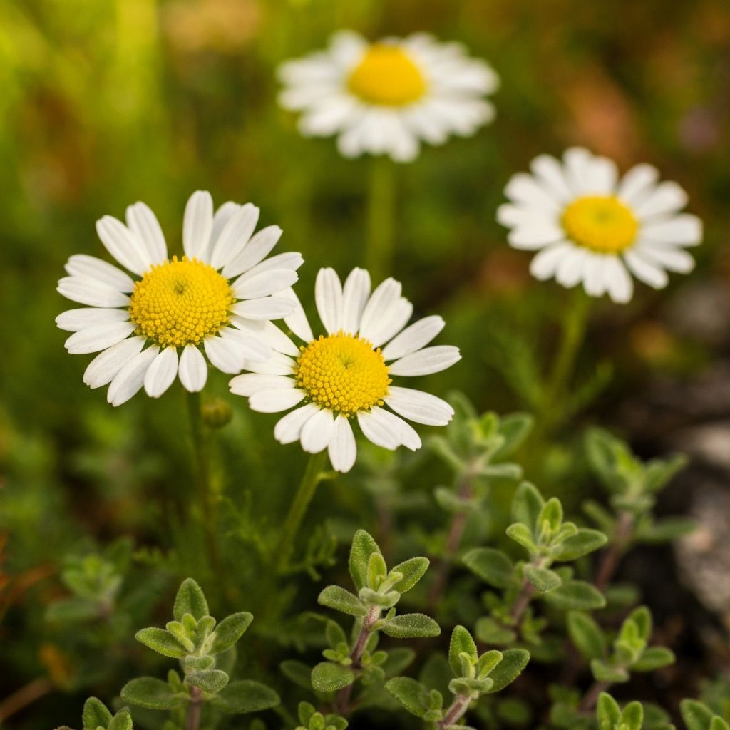Alpine Kräuter und Pflanzen in natürlicher Umgebung